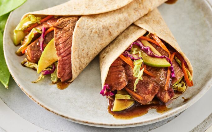 Mu Shu Steak & Apple Wraps